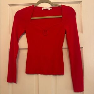 Women's Red Long Sleeve sweater